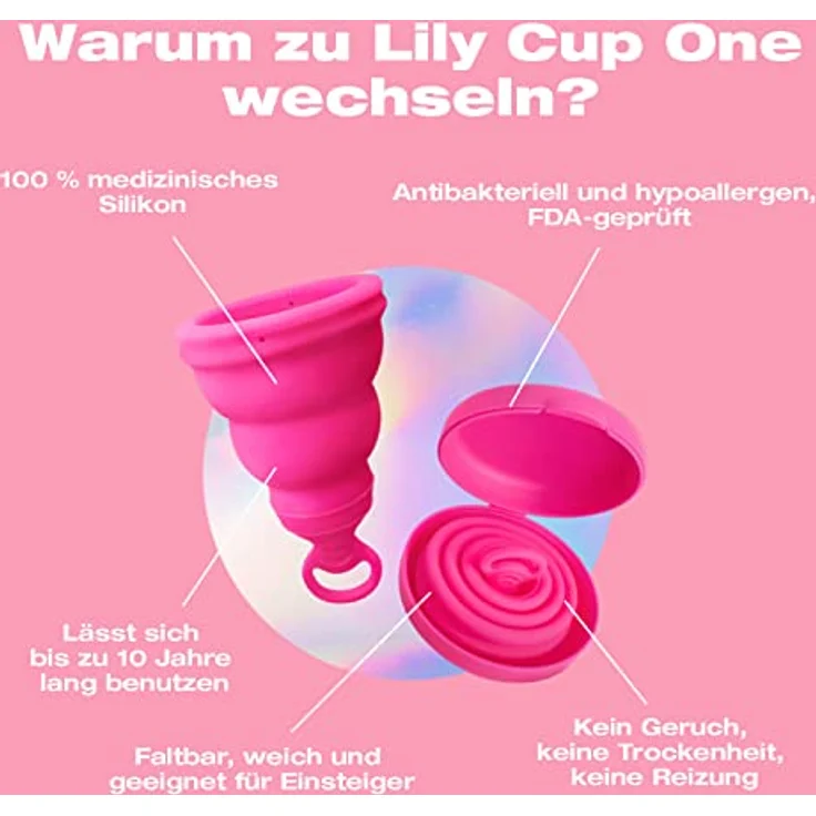 Intimina Lily Cup One, Menstruationstasse 20 ml, umweltfreundlich und hypoallergen, für Sport und Schwimmen geeignet – Bild 3