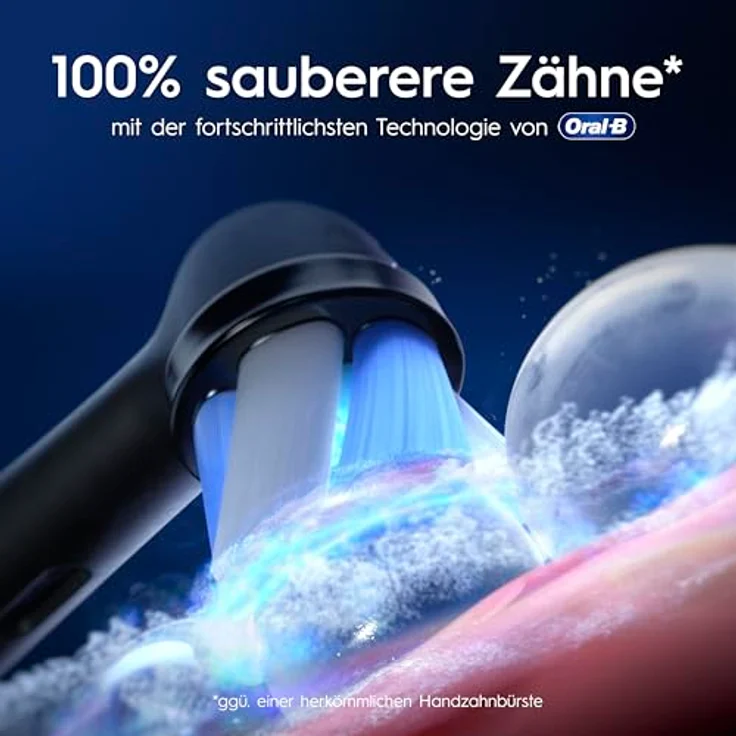 Oral-B iO Series 9 Plus Edition Doppelpack Elektrische Zahnbürste mit 7 Putzmodi, 4 Aufsteckbürsten, Lade-Reiseetui, designed by Braun, black onyx/rose quartz – Bild 12