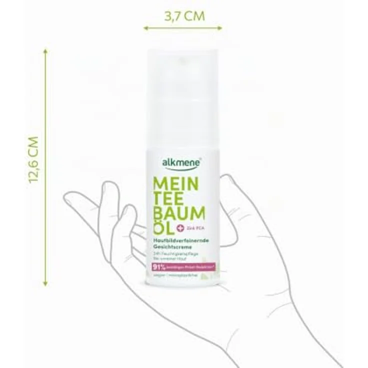 alkmene Tagescreme Teebaumöl, Gesichtscreme mit 91% Pickel-Reduktion, vegan, 50 ml – Bild 8