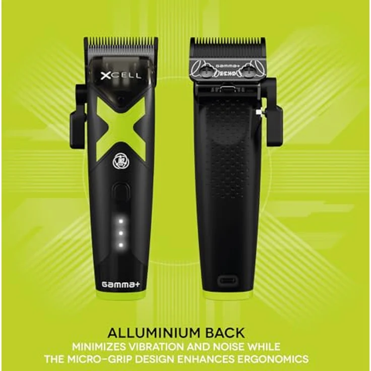 GAMMA+ Xcell Professioneller Clipper, Herren-Haarschneider mit Vector IN2-Motor, 180 Minuten kabellose Laufzeit, Aluminium-Rückseite, 2 Kämme, USB-Kabel Typ C – Bild 7