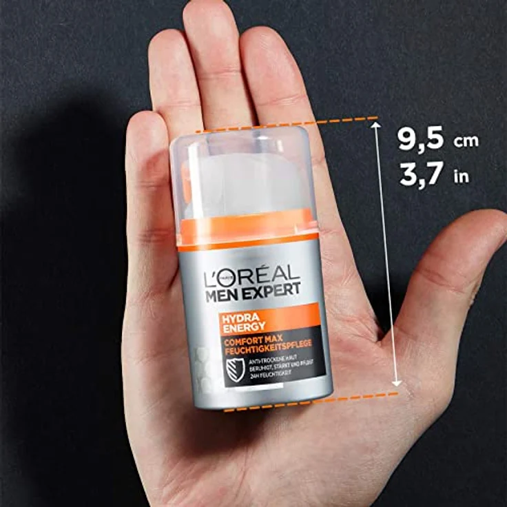 L'Oréal Men Expert Gesichtspflege Hydra Energy - Comfort Max - Feuchtigkeitspflege Anti-Trockene Haut Gesichtscreme 50 ml für trockene und spröde Haut mit feuchtigkeitsspendender Wirkung – Bild 6