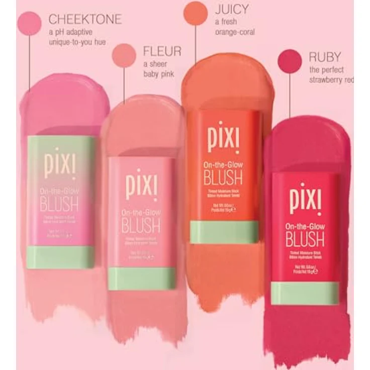 Pixi On-the-Glow Blush, getönter Balsam für Wangen & Lippen, JUICY, 19 g mit Ginseng & Aloe Vera – Bild 3