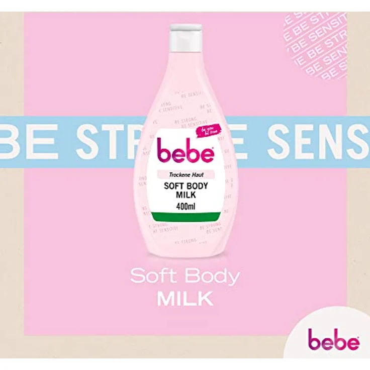 bebe Soft Body Milk (400 ml), schnell einziehende Bodylotion mit Jojobaöl & Panthenol für trockene Haut, duftet sanft, spendet 24 Stunden Feuchtigkeit – Bild 2