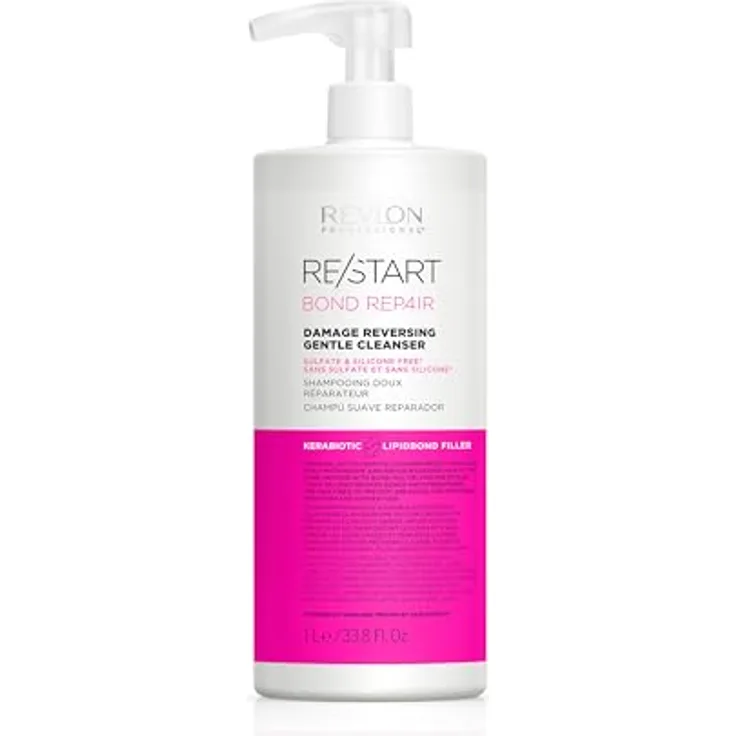 REVLON PROFESSIONAL RE/START Bond Repair – Damage Reversing Gentle Cleanser, 1000 ml, sulfatfreies veganes Shampoo für geschädigtes Haar, repariert Haarschäden und beugt Haarbruch vor