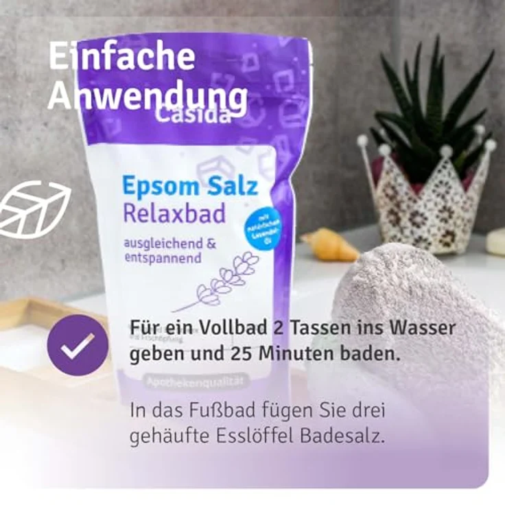 Casida Epsom Salz Relaxbad mit Lavendel Badesalz & Badebomben 1.0 kg – Bild 7