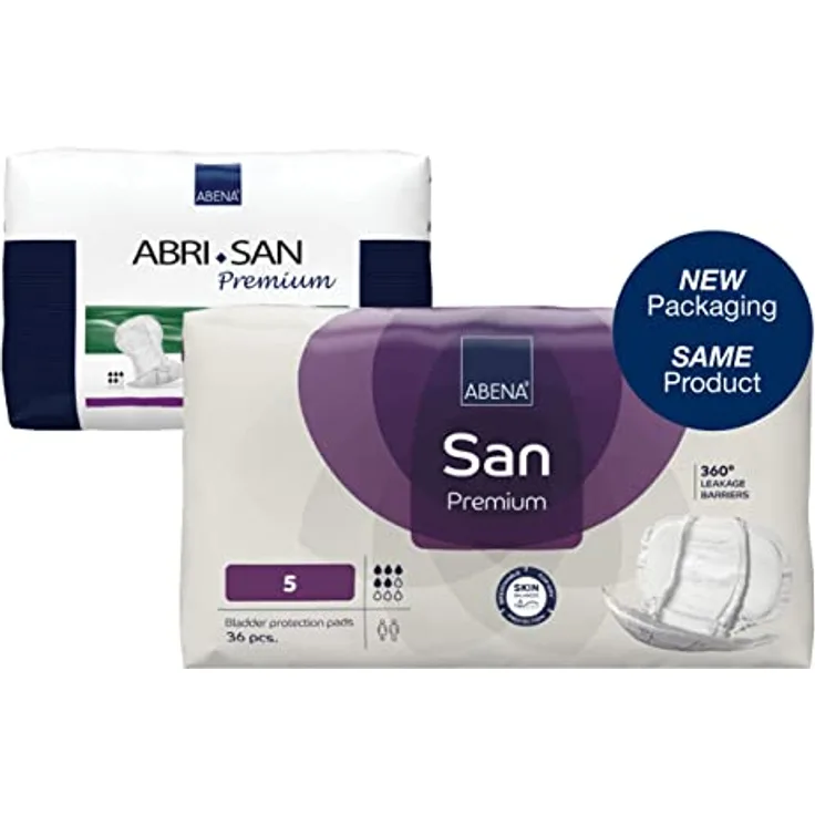 ABENA San Premium Inkontinenzeinlage, Größe 5, 1200 ml Saugfähigkeit, 36 Stück, Weiß