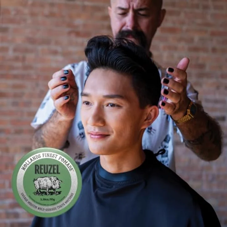 Reuzel Green Grease Medium Hold Pomade, Haarstyling Produkt mit mittlerem Halt, 95 g, Unisex – Bild 6