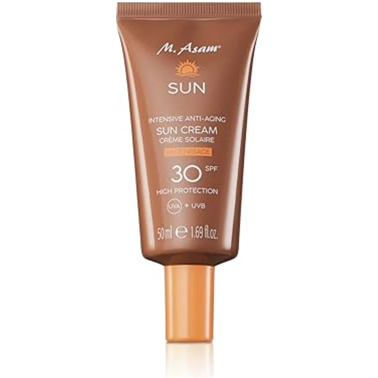 M. Asam SUN Intensive Anti-Aging Sonnencreme Gesicht LSF 30 (50 ml) – Gesichtscreme mit sofortigem Schutz vor UVA- & UVB-Strahlung, beugt sonnenbedingten Hautschäden vor, mit Aloe Vera & Kokoswasser – Bild 1