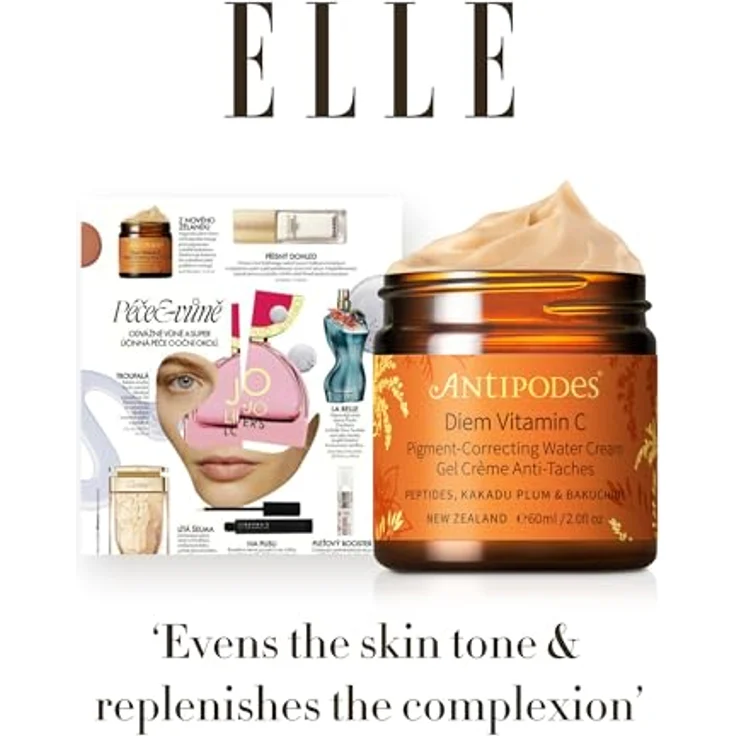 Antipodes (ANU50) Diem Vitamin C Pigmentkorrekturierende Wassercreme, 60 ml - Vegetarisch zertifiziert, mit Manuka-Honig und Vanille-Mandarine-Duft – Bild 4