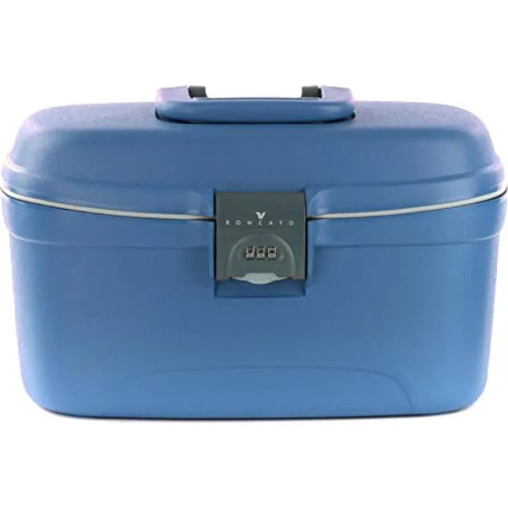 Roncato Necessaire Flexi Beauty Case 36 cm Blau mit Spiegel und Zahlenschloss