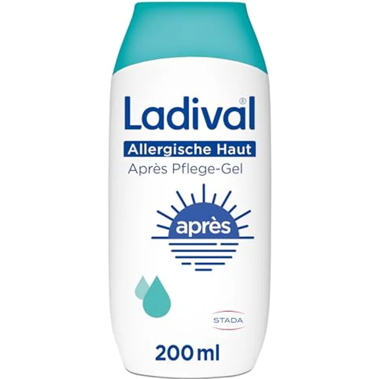 Ladival Après Pflege Gel für allergische Haut, kühlend & feuchtigkeitsspendend, 200ml bei Sonnenallergie & Mallorca-Akne, für empfindliche Haut ab 6 Monaten