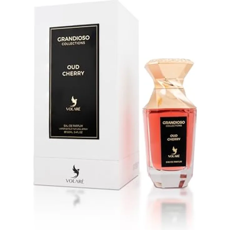 VOLARÉ Grandioso Collection Oud Cherry Eau de Parfum 100 ml – Fruchtig-Orientalisch Unisex Duft mit Kirsche, Rose & Leder | Langanhaltend