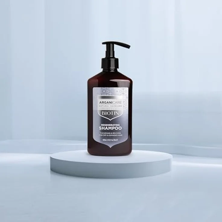 Arganicare Regenerierendes Shampoo mit Biotin, angereichert mit Arganöl, stärkt und nährt, gestärktes Haar und voller Vitalitäten, 400 ml, hergestellt in Frankreich – Bild 2