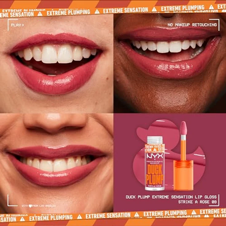 NYX Professional Makeup Duck Plump Lipgloss, veganer Lippen-Lack mit glossy Finish, 7 ml, in 18 Farbvarianten erhältlich – Bild 3