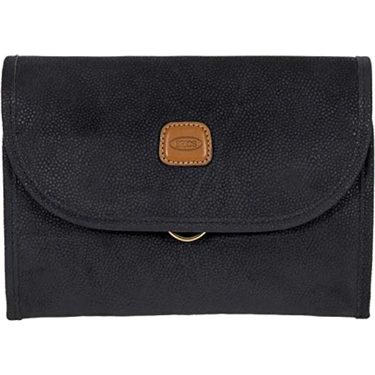 Brics, Necessaire, Life - Necessaire Trifold, Blau, 3 l, Veloursleder-Effekt, pflanzlich gegerbtes Toskana-Leder