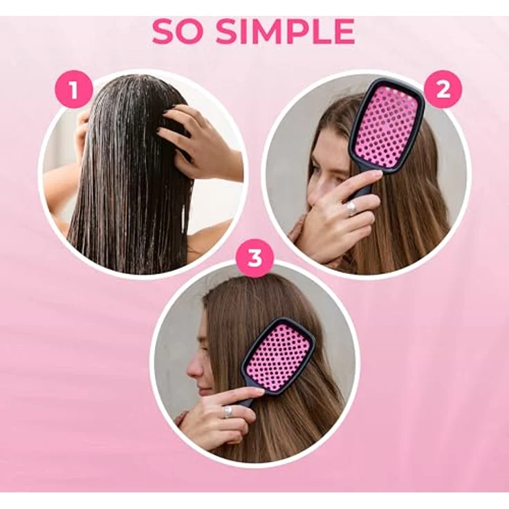 UNbrush Original Collection Detangling Hair Brush, sanfte Entwirrung für nasses und trockenes Haar, Blossom Pink, Unisex – Bild 8