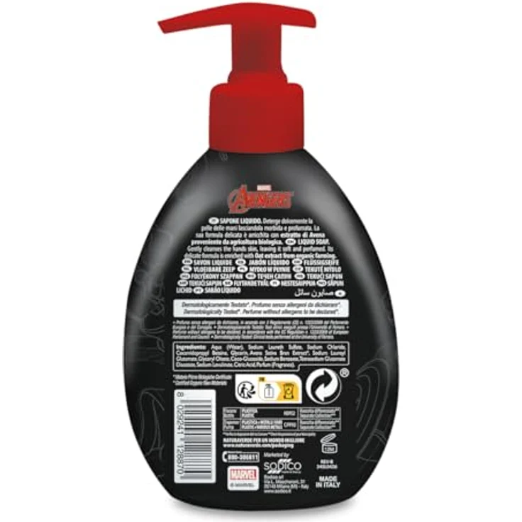 Naturaverde | Kids - Marvel Avengers Flüssigseife für Kinder, Captain America, mit Ringelblumen- und Kamillenextrakten, Bio-Handseife, 250 ml – Bild 2