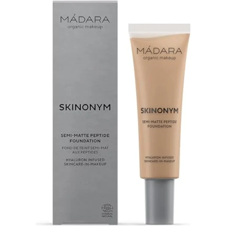 MÁDARA SKINONYM Semi-Matte Peptide Foundation #55 Clay, 30 ml, verstärkt durch kollagenunterstützende Peptide, halbmattes Finish, passt sich der Hauttextur an – Bild 1