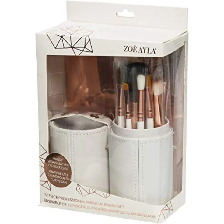 Zoë Ayla Makeup Brush Set 12 Piece Pinselset mit Etui, für verschiedene Make-up-Varianten, vegan, mit Etui – Bild 6