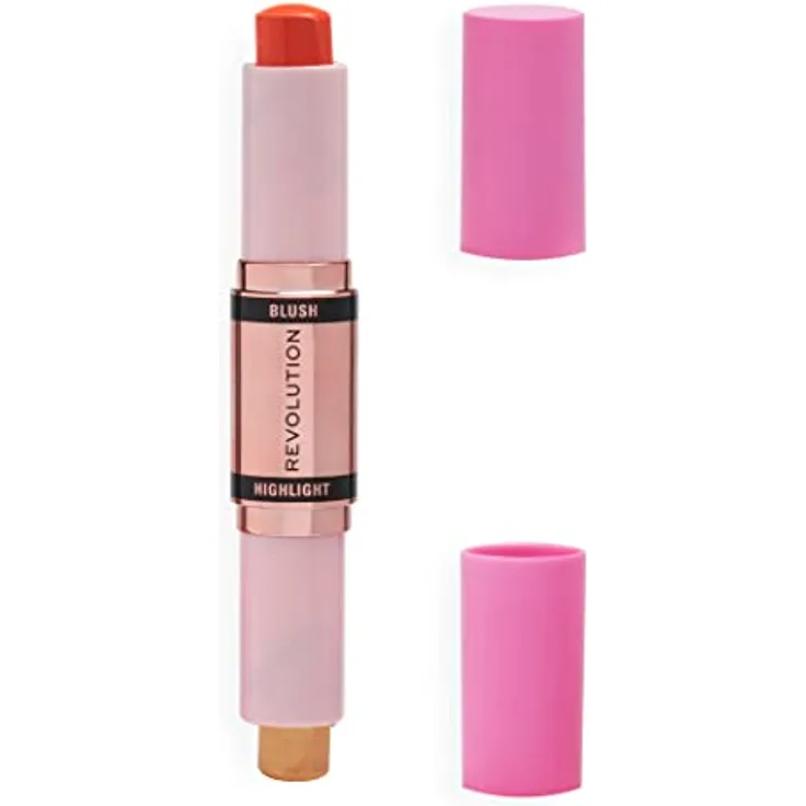Makeup Revolution, Rouge & Highlight Stick, Coral Dew, Rouge und Highlighter für das Gesicht, 4.3g