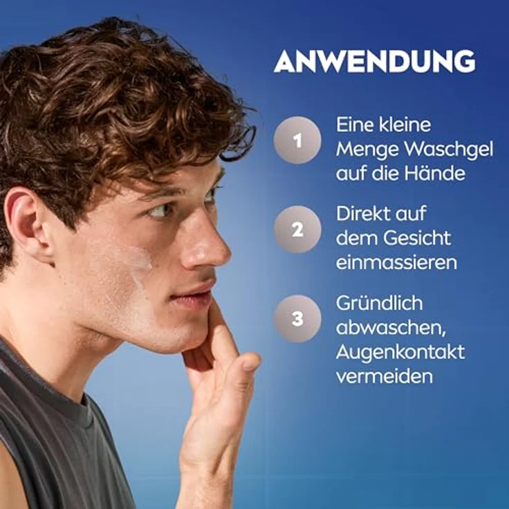 NIVEA MEN Hydrocare Face Wash, feuchtigkeitsspendendes Reinigungsgel mit Aloe Vera und Provitamin B5 für trockene Männerhaut, 150 ml – Bild 5