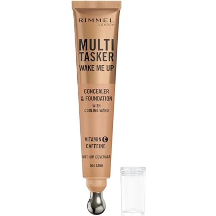 Rimmel Multi-Tasker Wake Me Up Concealer & Foundation – 50 – Sand, 20 ml - Müde Haut aufhellen und korrigieren, mit Koffein und Vitamin C – Bild 2