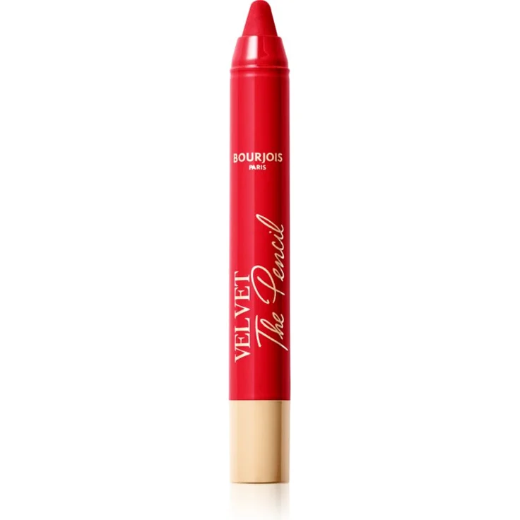 Bourjois Velvet the Pencil, dünner Lippenstift mit Matt-Effekt, hochpigmentiert, Farbton 07 Rouge Es-carmin, 1,8 g