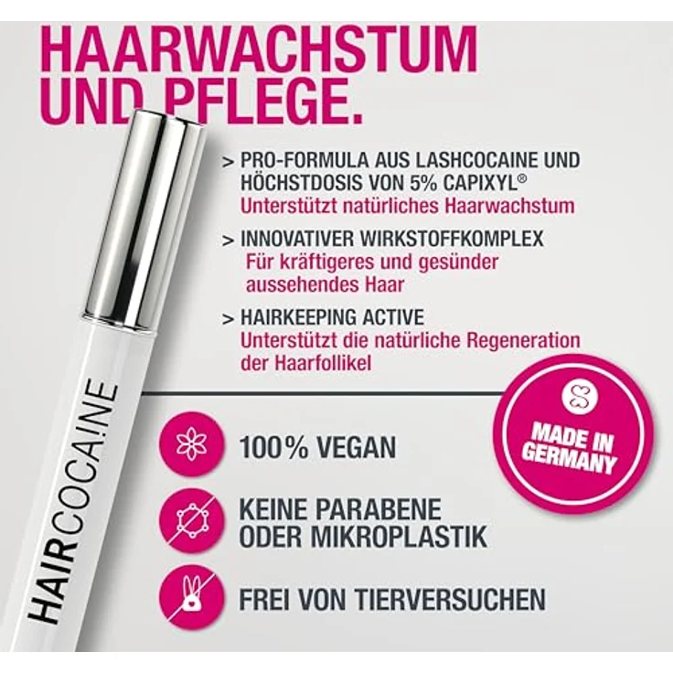 Svenja Walberg HAIRCOCA!NE Haarserum, Hochdosiertes Spot-Serum mit 5% Capixyl® zur Unterstützung des natürlichen Haarwachstums, Vegan, Made in Germany – Bild 5