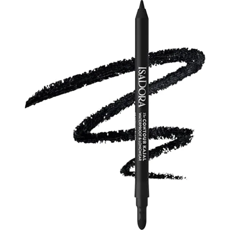 IsaDora Perfect Contour Kajal Eyeliner, wasserfester und langanhaltender Augenkonturenstift in Intense Black, 1,2 g