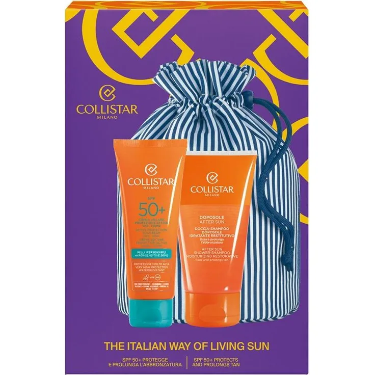 Collistar CS Sun - Giftset Active Protection Sun Cream für empfindliche Haut, SPF 50, 100 ml