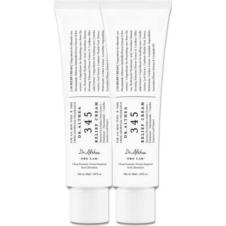Dr. Althea 345 Relief Cream, 50ml Intensiv Repair Creme mit Niacinamid und Panthenol, Anti-Falten und Anti-Aging, für alle Hauttypen