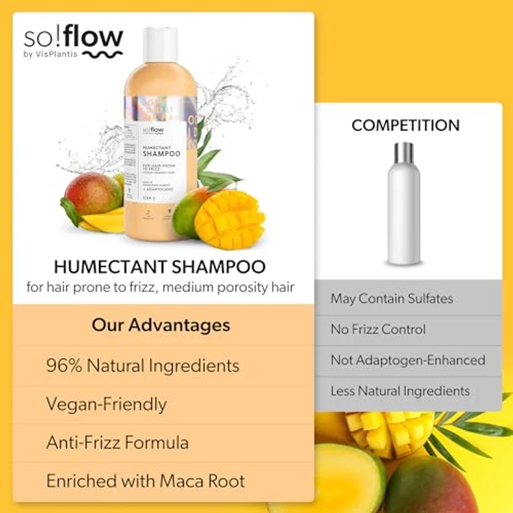 So!Flow Feuchtigkeitsshampoo für mittlere Porosität, mit Aloe & Panthenol, nährt und stärkt, ohne Silikone, 300 ml – Bild 5