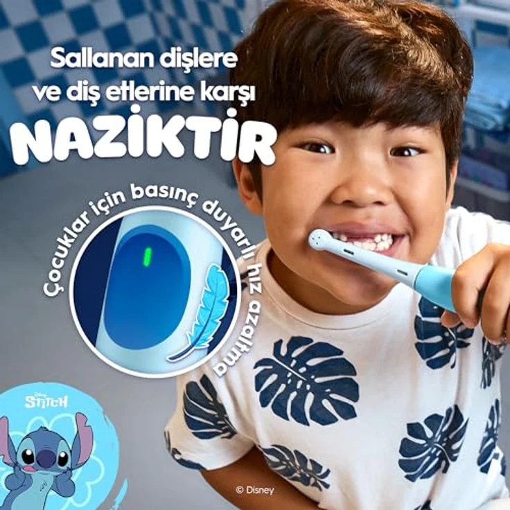 Oral-B iO Kids Disney Stitch, elektrische Zahnbürste für Kinder, mit Magnetantrieb, Reise-Etui, für 6 Jahre+, 1 St. – Bild 5