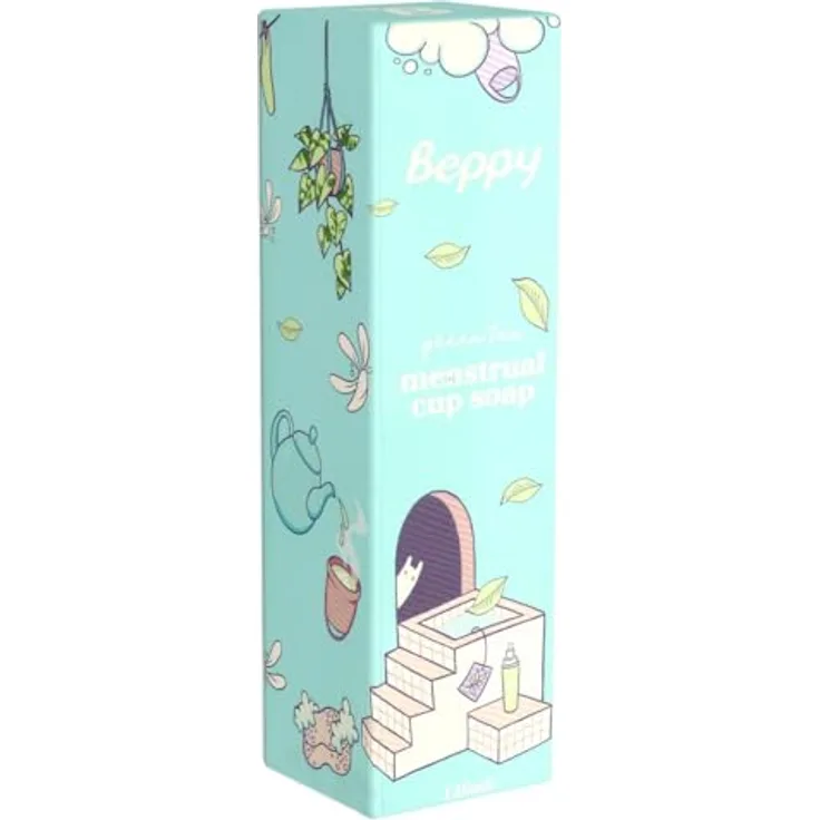Beppy CUP SOAP 120ml, sanftes Reinigungsmittel für Menstruationstassen und Silikonprodukte mit grünem Tee Aroma