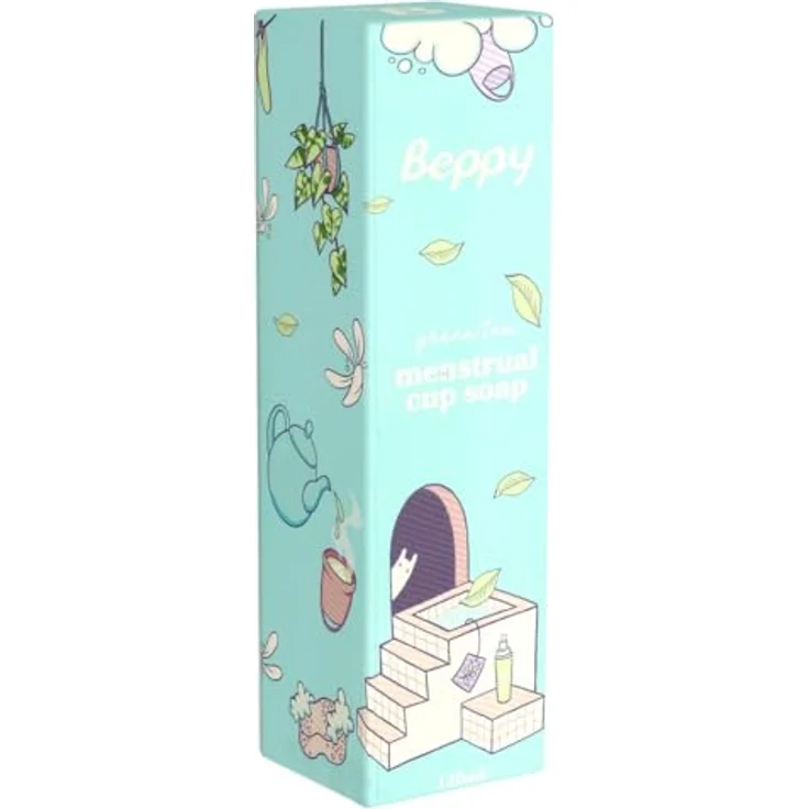 Beppy CUP SOAP 120ml, sanftes Reinigungsmittel für Menstruationstassen und Silikonprodukte mit grünem Tee Aroma – Bild 1