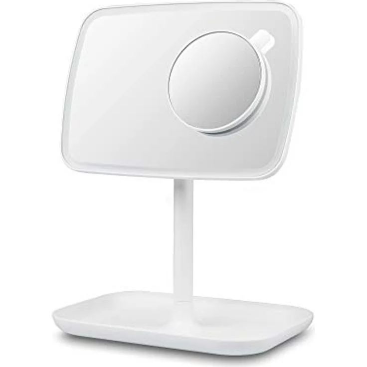 medisana CM 848 Kosmetikspiegel, Schminkspiegel mit LED-Beleuchtung, dimmbar, 5 und 10-fach Zoom, 360° Schwenkfunktion, Aufbewahrungsschale – Bild 1