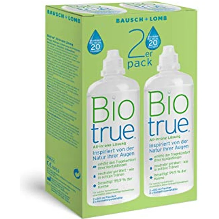 Biotrue Pflegemittel für weiche Kontaktlinsen, Multipack 2 x 300 ml All-in-One-Lösung zur Reinigung, Desinfektion & Aufbewahrung – Bild 4