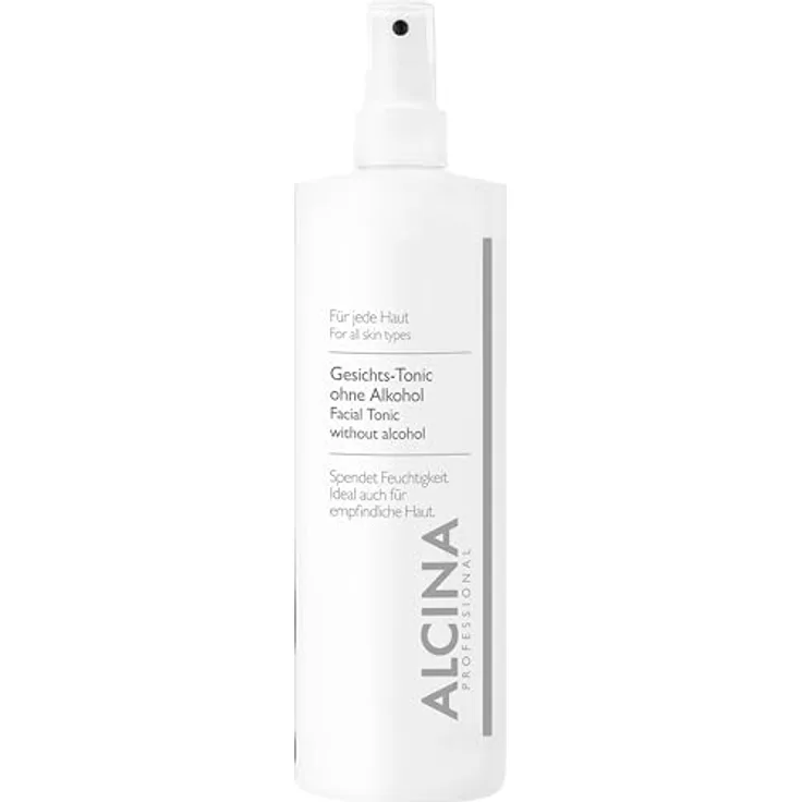 ALCINA Jede Haut Gesichtswasser, alkoholfreies Tonic mit praktischem Pumpspender, 500 ml