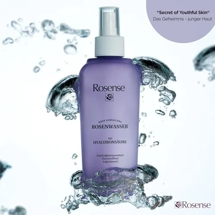 Rosense Rosenwasser mit Hyaluronsäure, Gesichtsreinigung 200 ml, lila, vegan, PETA-zertifiziert, alkoholfrei – Bild 5