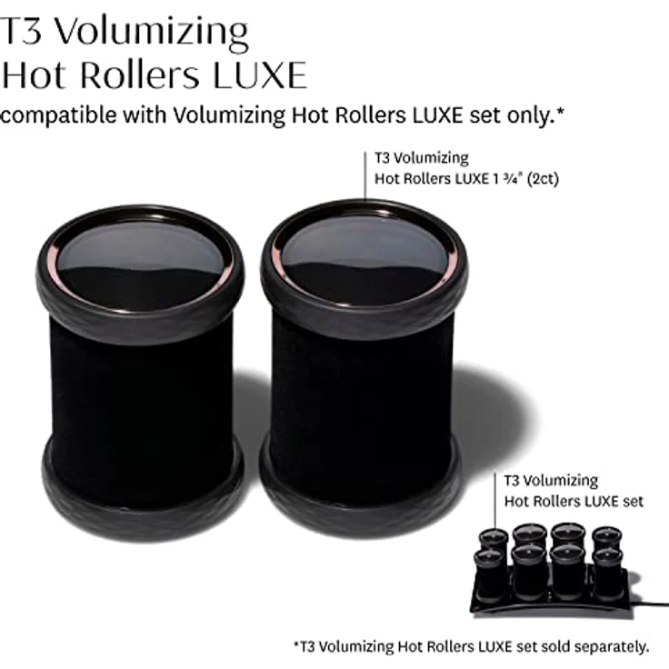 T3 Volumizing Hot Rollers LUXE (2 Stk.) für langanhaltendes Volumen, Fülle und Glanz | Nur kompatibel mit dem T3 Volumizing Hot Rollers LUXE-Set – Bild 2