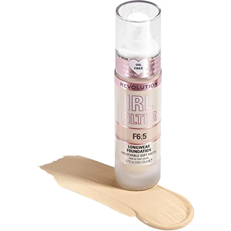 Revolution Beauty London Makeup Revolution IRL Filter Longwear Foundation, Medium to Full Coverage, F6.5, 23ml, Mattes Finish, Vegan & Tierversuchsfrei, Gelber Unterton – Bild 3
