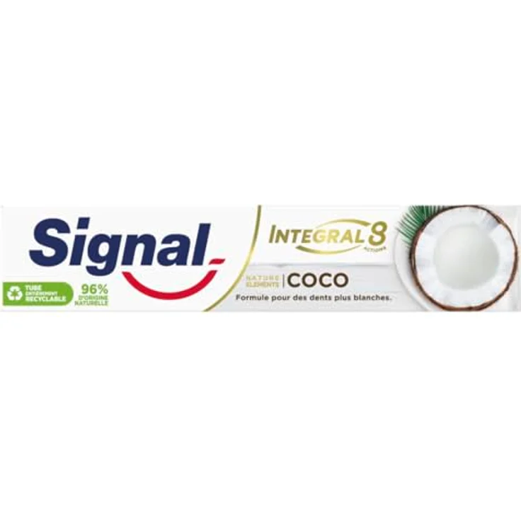 Signal Integral 8 antibakterielle Zahnpasta Nature Elements Coco Blancheur, klinisch erwiesene antibakterielle Formel, 75 ml – Bild 2