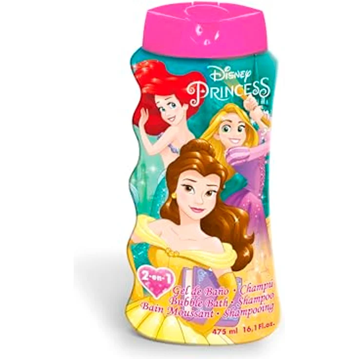 LORENAY Rincesas Disney Duschgel und Shampoo, 475 ml, feuchtigkeitsspendend mit angenehmem Duft für Kinder – Bild 1