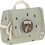 LÄSSIG Kinder Kulturtasche Waschbeutel Waschtasche Kulturbeutel zum Hängen, 20 cm/Mini Washbag Happy Prints Oliv