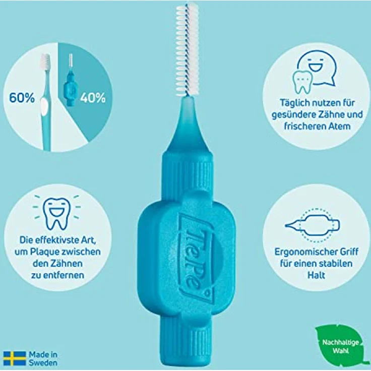 TePe Interdentalbürste 0,45 mm Gr. 1 ORIGINAL 8er Pack  8 Stück Interdentalbürsten – Bild 6