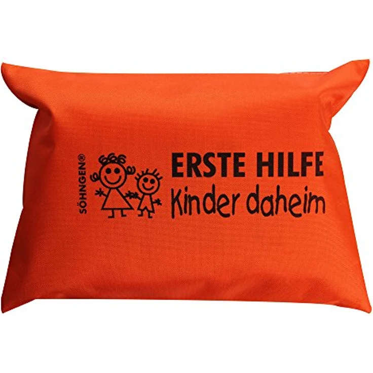 Söhngen Erste-Hilfe-Set Kinder daheim orange (Kompakte Reißverschlusstasche für Kinder, alle Altersstufen, griffbereit mit speziellen aluderm Wundauflagen) 0350001o – Bild 2