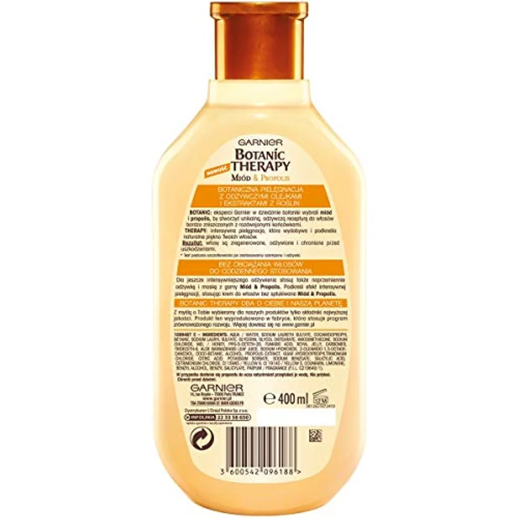 Garnier Botanic Therapy Honig & Propolis HaarShampoo sehr zerstört mit aufstrebenden Spitze, intensiv regeneriert und ernährt, 400 ml – Bild 4