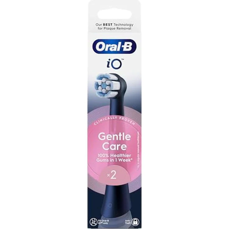 Oral-B Gentle Care Ersatzbürsten, weich, schwarz, für empfindliches Zahnfleisch, 2 Stück, exklusiv für Oral-B iO – Bild 3