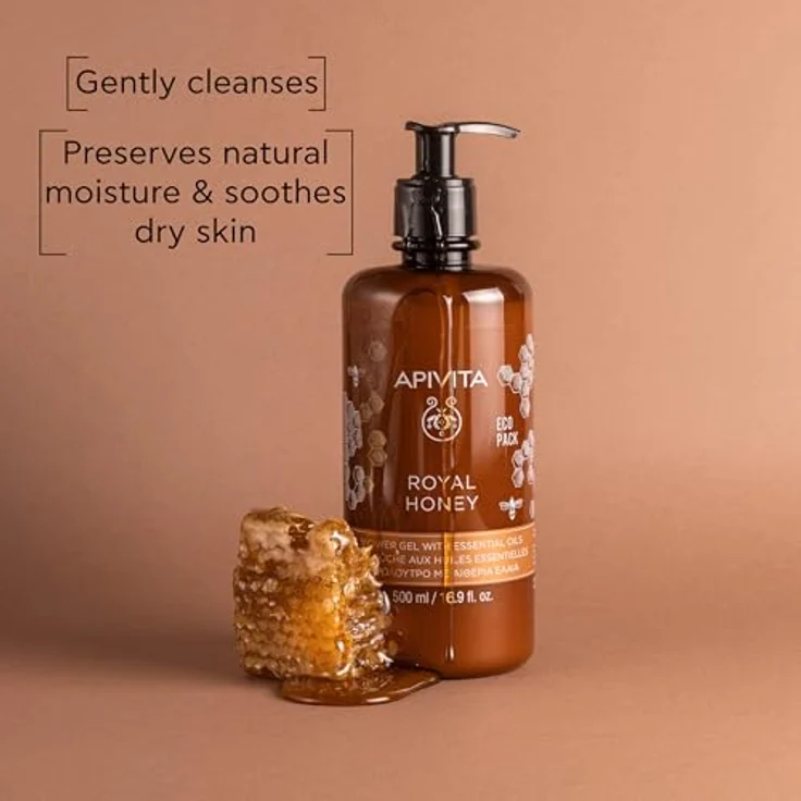 Apivita Royal Honey Duschgel Körperwaschgel 500 ml - Duschgel mit Honig, ätherischen Ölen & beruhigender Wirkung - Fördert Entspannung – Bild 2