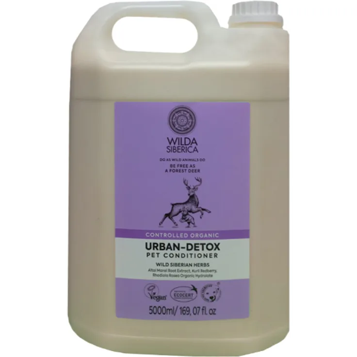 Natura Siberica Wilda Acondicionador Urban-Detox, 5000ml, pH-neutral für Katzen und Hunde mit Altai-Maral-Wurzel und antioxidativen Eigenschaften